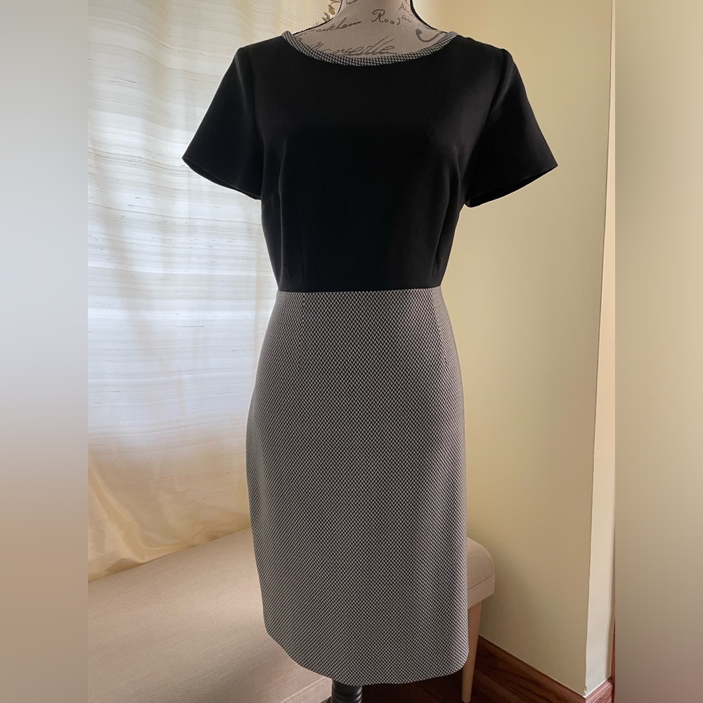 Talbots Black and White Pencil-Skirt Dress